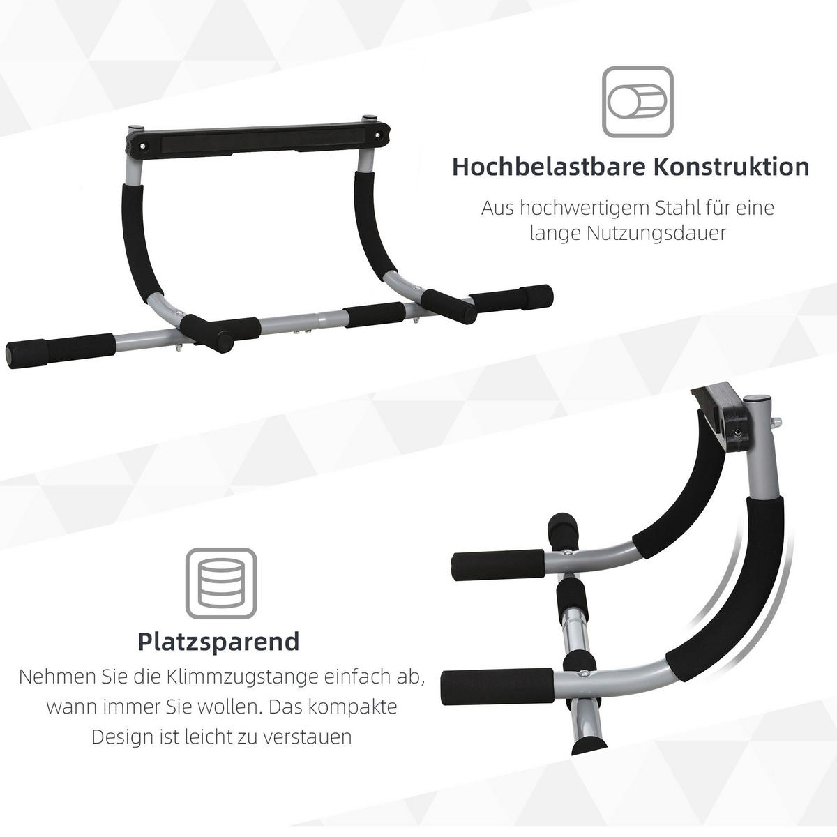 HOMCOM Fitness-Zubehör schwarz Polypropylen B/H/L: ca. 40x92x17 cm Klimmzugstange - schwarz (17,00/40,00/92,00cm) - HOMCOM