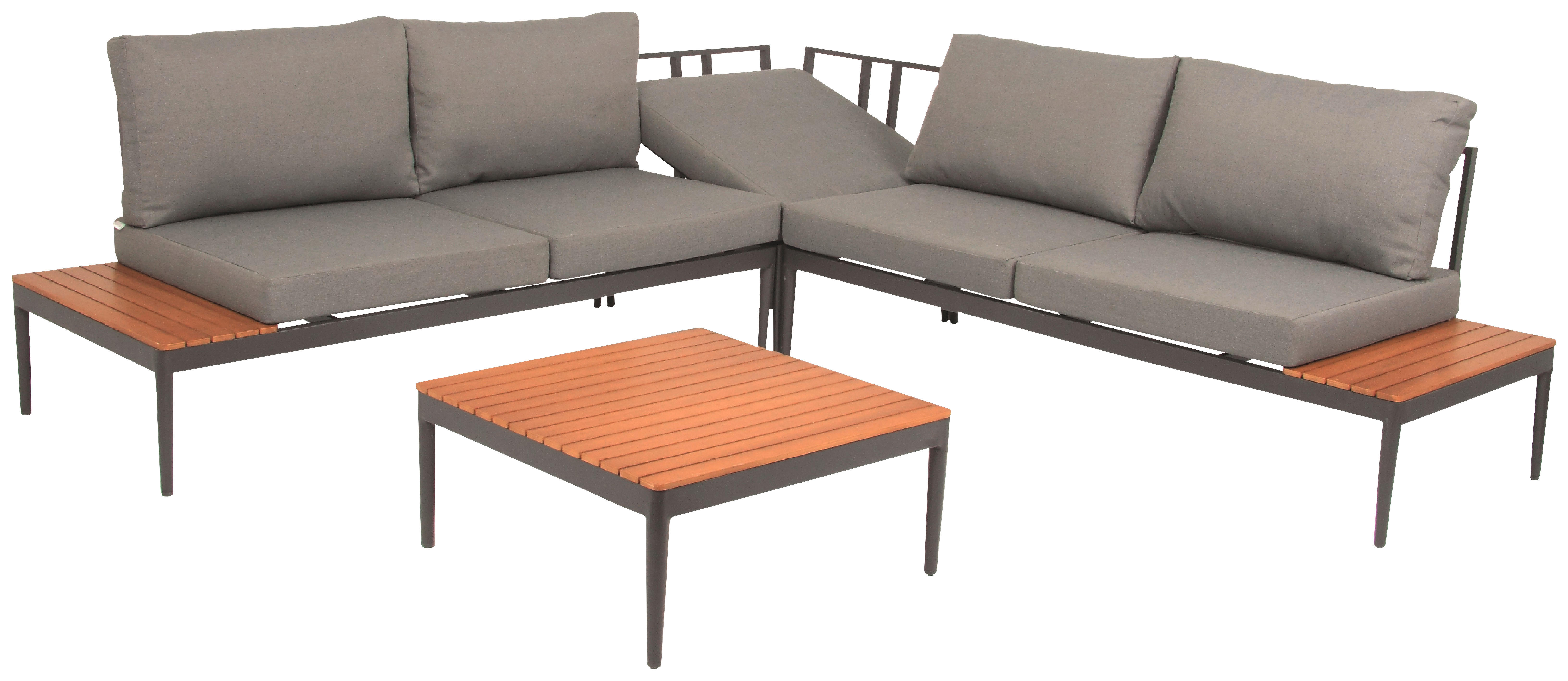 Acamp Loungeset Paros anthrazit Akazie Paros - anthrazit/teak - Acamp