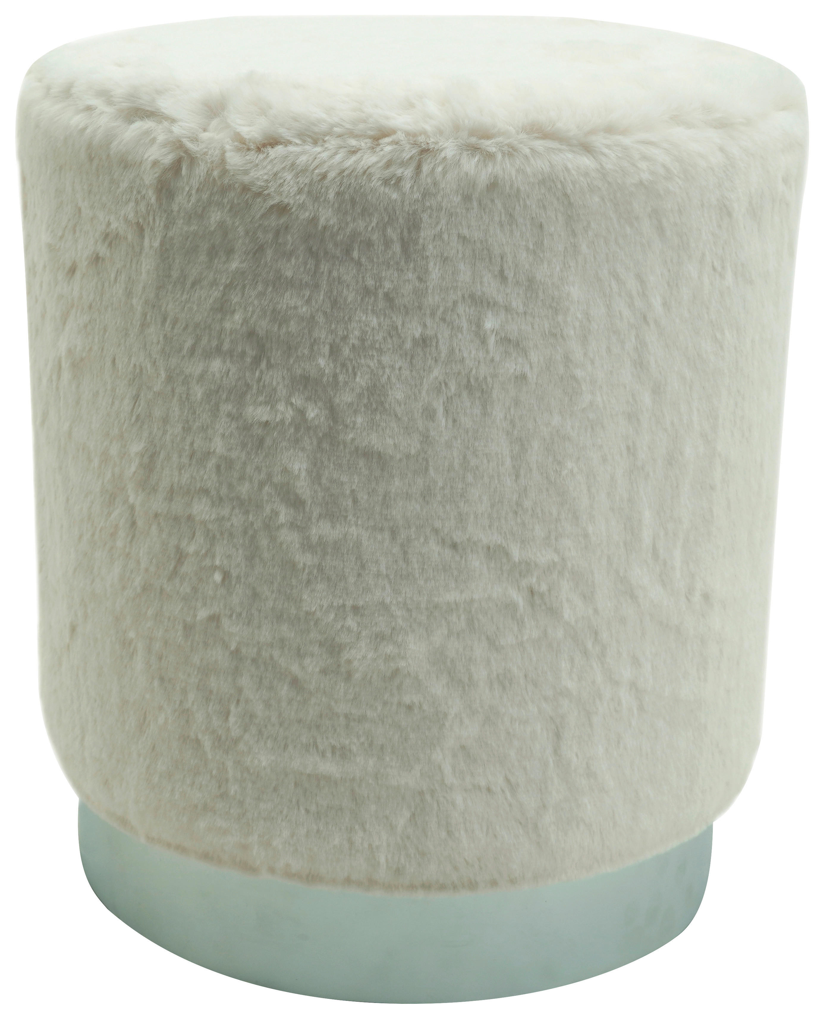 Sitzhocker elfenbein Sitzhocker_Plüsch - silber/elfenbein