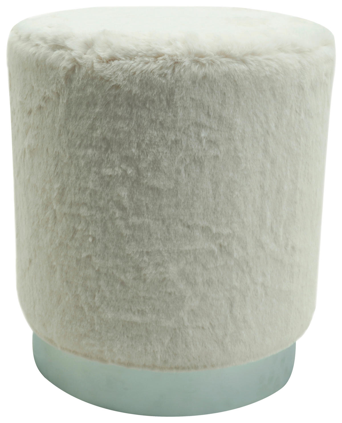 Sitzhocker elfenbein Sitzhocker_Plüsch - silber/elfenbein