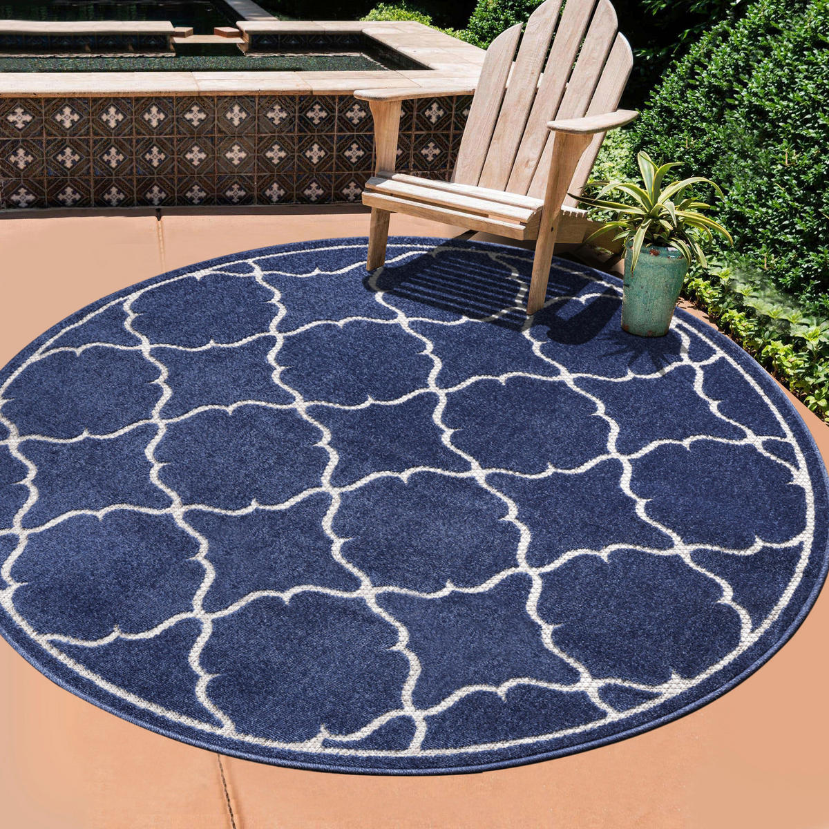 Sanat Outdoorteppich BERLIN blau B/L: ca. 120x120 cm BERLIN - blau (120,00/120,00cm) - Sanat