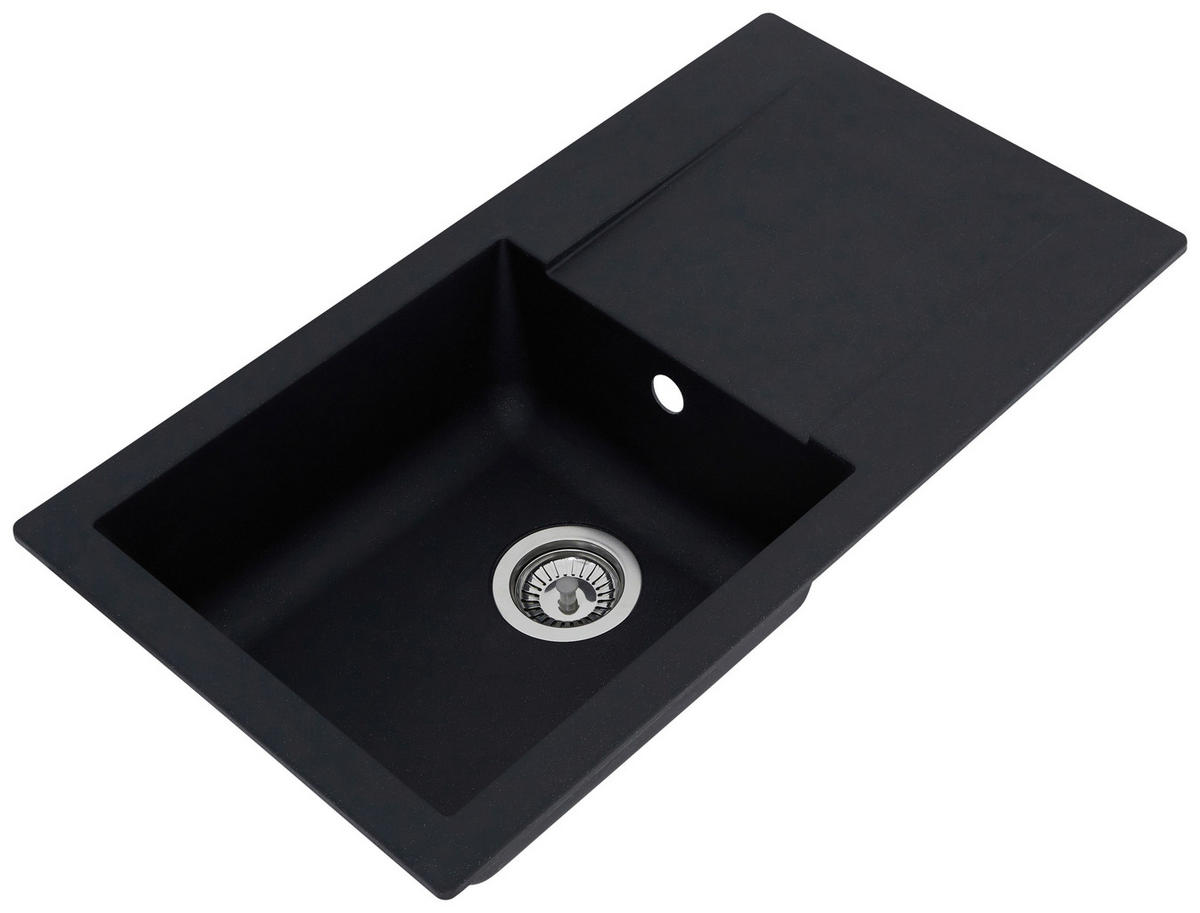 Respekta Einbauspüle Denver 78 x 44 S schwarz Mineralite B/H/T: ca. 78x17x43,5 cm Denver 78 x 44 S - schwarz (78,00/17,00/43,50cm) - Respekta