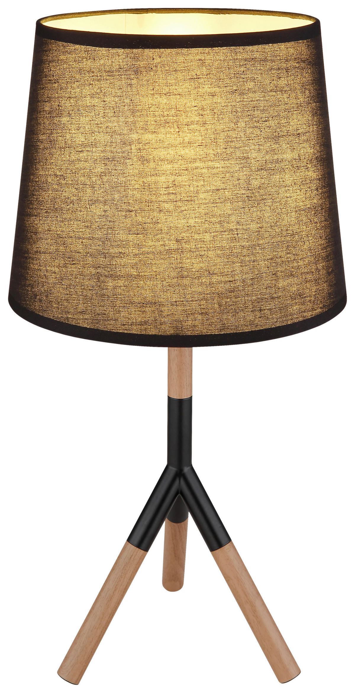 GLOBO Tischleuchte mattschwarz braun Metall H/D: ca. 45x25 cm E27 1 Brennstellen KIKKI - braun/mattschwarz (25,00/45,00cm) - GLOBO