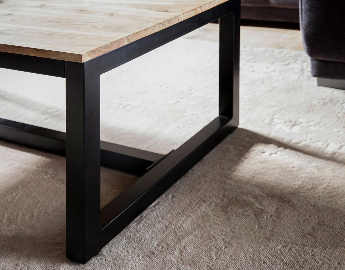 Couchtisch natur schwarz B/H/T: ca. 110x40x60 cm Couchtisch - natur/schwarz (110,00/40,00/60,00cm) - Wohnling
