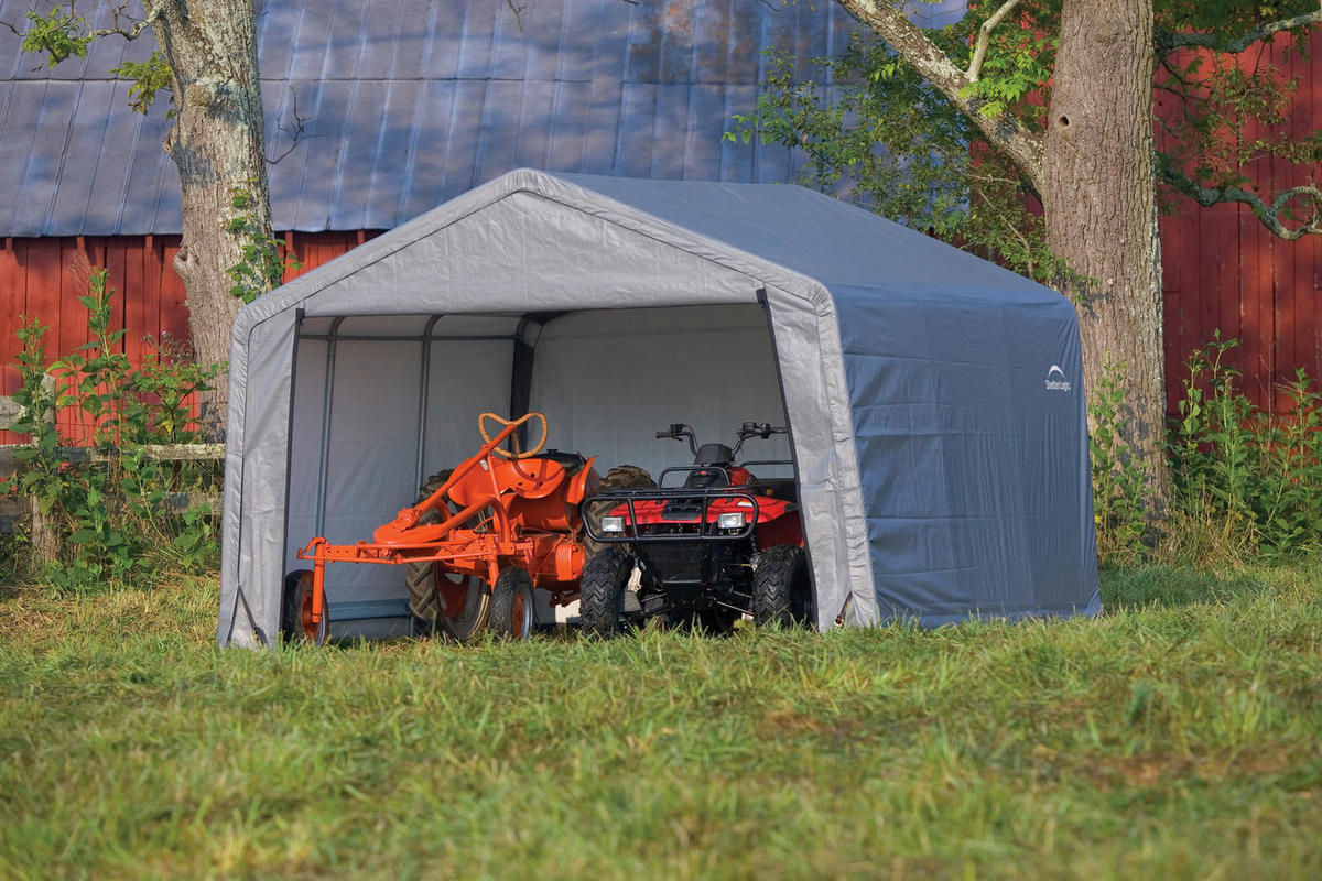 ShelterLogic Gartenhaus Shed-in-a-Box grau B/H/L: ca. 370x260x370 cm Shed-in-a-Box - grau (370,00/370,00/260,00cm) - ShelterLogic