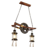 GLOBO Pendelleuchte messing klar Metall Glas B/H/T: ca. 20x110x62 cm E27 2 Brennstellen ABELLA - klar/messing (20,00/110,00/62,00cm) - GLOBO