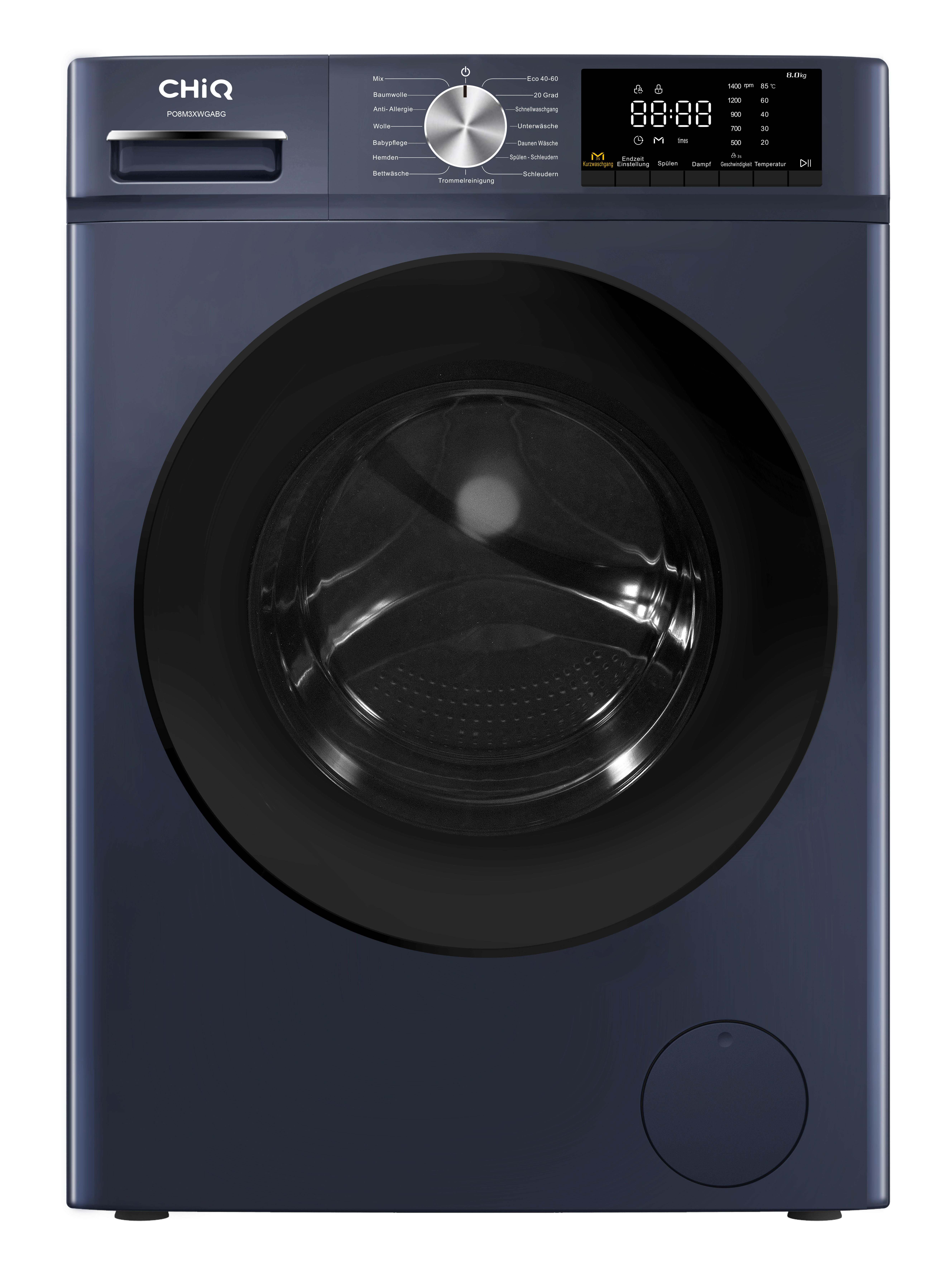 CHiQ Waschvollautomat PO8M3XWGABG Waschvollautomat PO8M3XWGABG - blau/grau (53,00/60,00/85,00cm) - CHiQ
