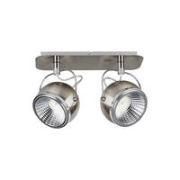 SPOT Light Spotbalken 5009287 nickel matt silber Metall B/H/T: ca. 30x20x11 cm GU10 2 Brennstellen Ball - nickel matt/silber (30,00/20,00/11,00cm) - SPOT Light