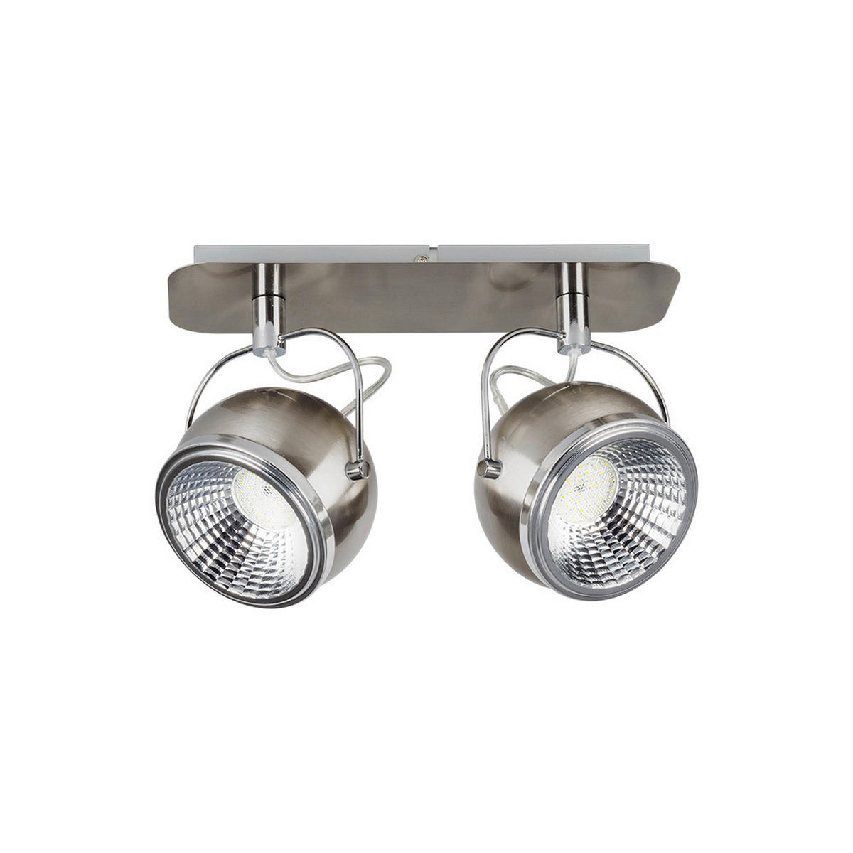 SPOT Light Spotbalken 5009287 nickel matt silber Metall B/H/T: ca. 30x20x11 cm GU10 2 Brennstellen Ball - nickel matt/silber (30,00/20,00/11,00cm) - SPOT Light