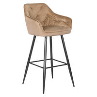 Barhocker SALEM beige Velourstoff B/H/T: ca. 53x105x58 cm SALEM - beige (53,00/105,00/58,00cm) - WIPMEB