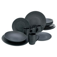 CreaTable Kombiservice Lava Stone schwarz Steinzeug 16 tlg. Lava Stone - schwarz - CreaTable