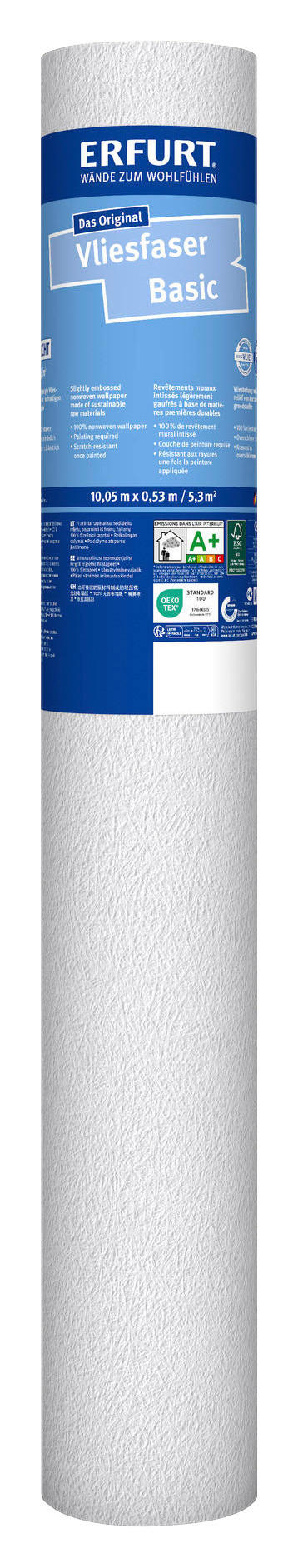 Erfurt Vliestapete Basic Basic weiß B/L: ca. 53x1005 cm Basic - weiß (53,00/1005,00cm) - Erfurt