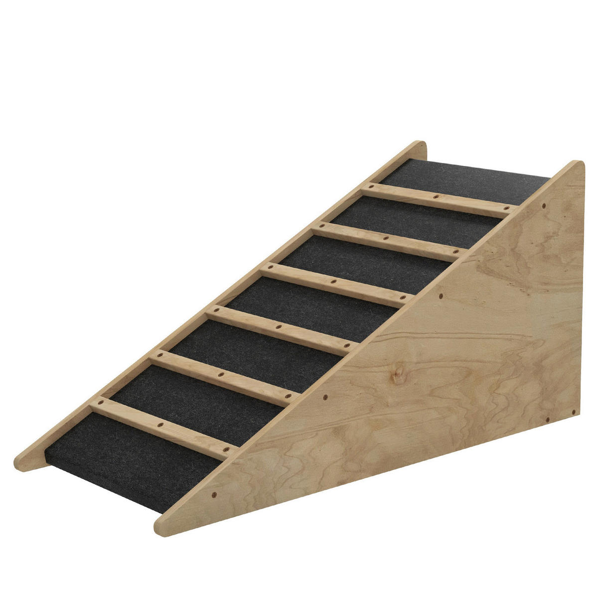 PawHut Haustierrampe natur Holz B/H/L: ca. 40x90x45 cm Haustierrampe - natur/grau (45,00/40,00/90,00cm) - PawHut