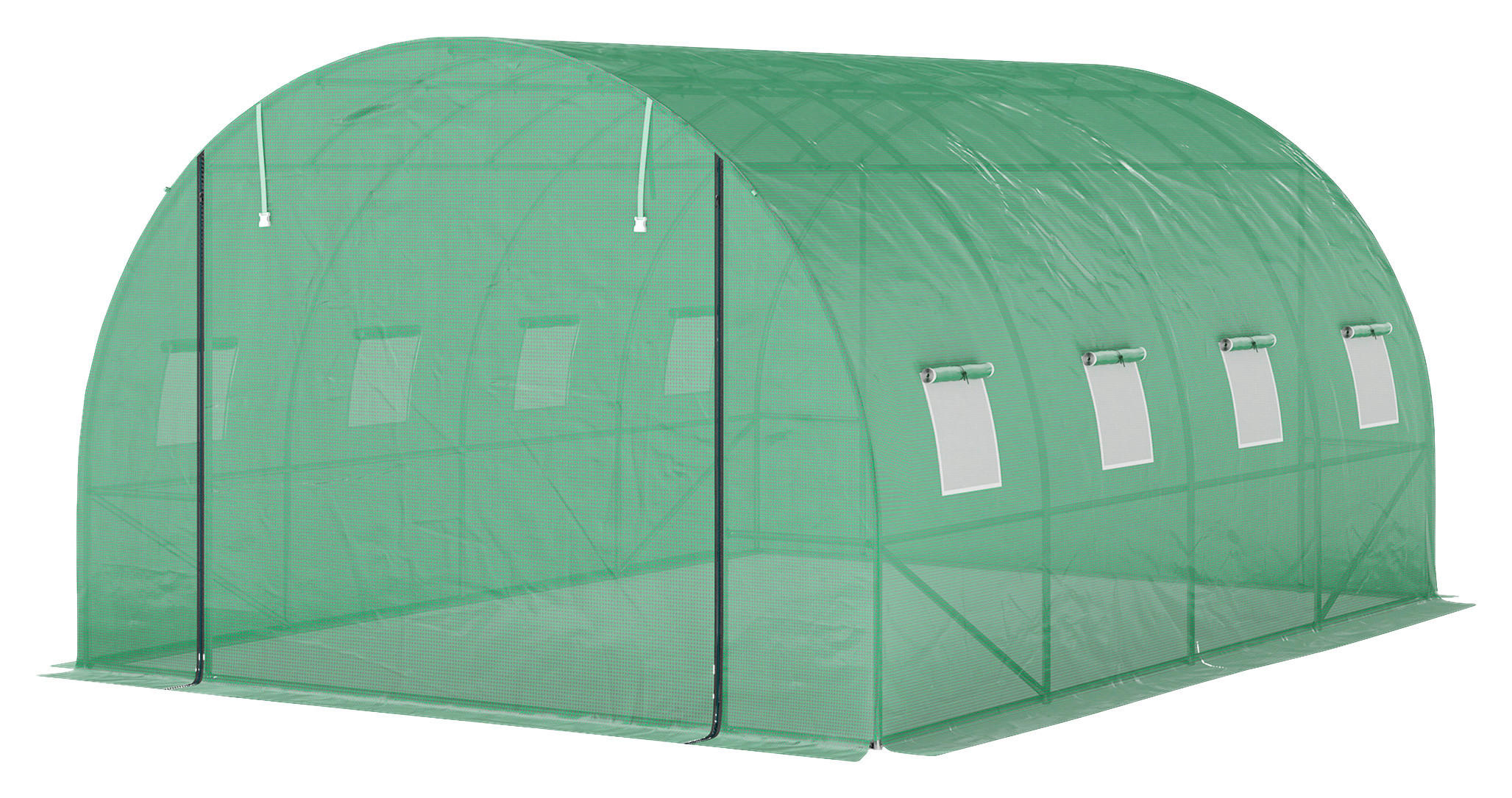 Outsunny Folientunnel B/H/L: ca. 298x198x398 cm Folientunnel - grün (398,00/298,00/198,00cm) - Outsunny