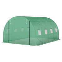 Outsunny Folientunnel B/H/L: ca. 298x198x398 cm Folientunnel - grün (398,00/298,00/198,00cm) - Outsunny