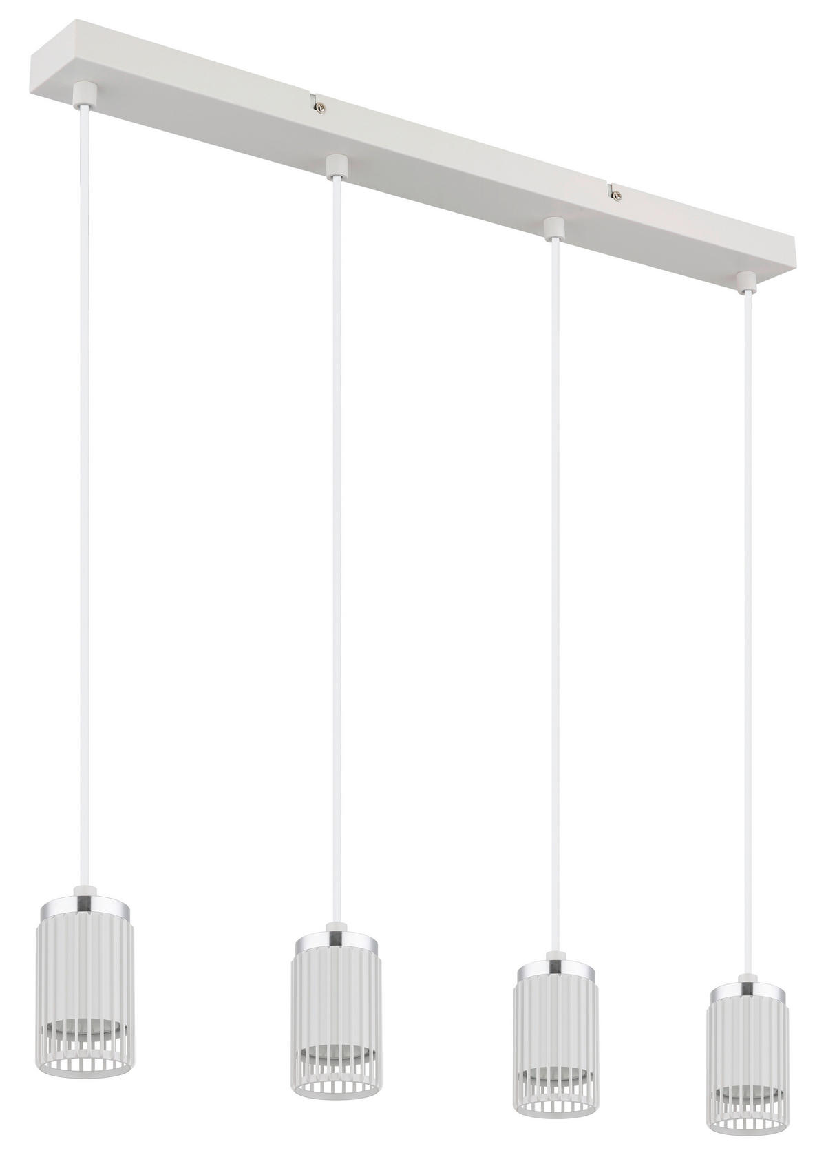GLOBO Pendelleuchte weiß Aluminium Metall B/H/T/L: ca. 6x115,5x60x60 cm GU10 4 Brennstellen Korben - weiß (60,00/6,00/115,50cm) - GLOBO