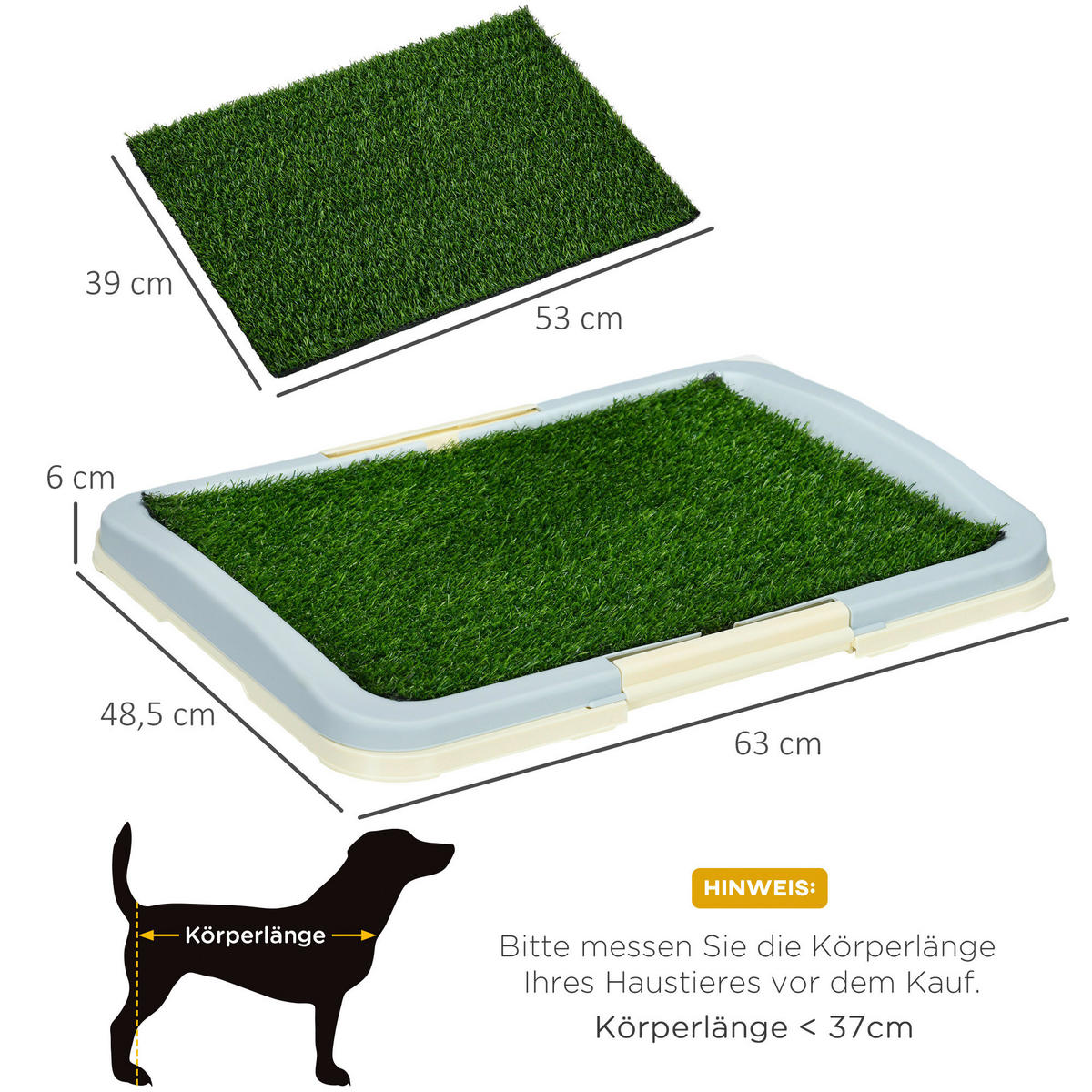 PawHut Hunde-Zubehör grün Edelstahl B/H/L: ca. 48,5x63x6 cm Hundetoilette - grün (6,00/48,50/63,00cm) - PawHut