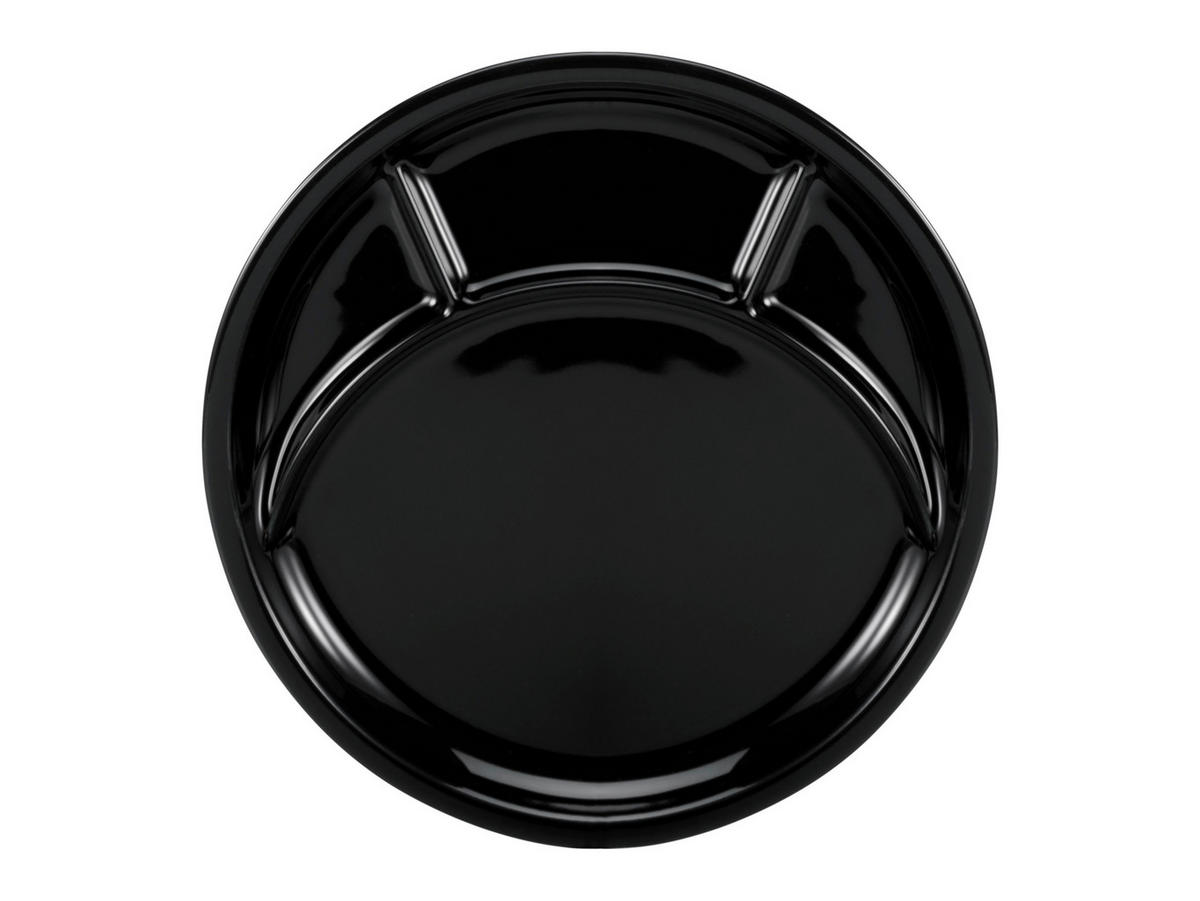 CreaTable Grill-/Fondueteller-Set UNIVERSAL schwarz Porzellan UNIVERSAL - schwarz - CreaTable