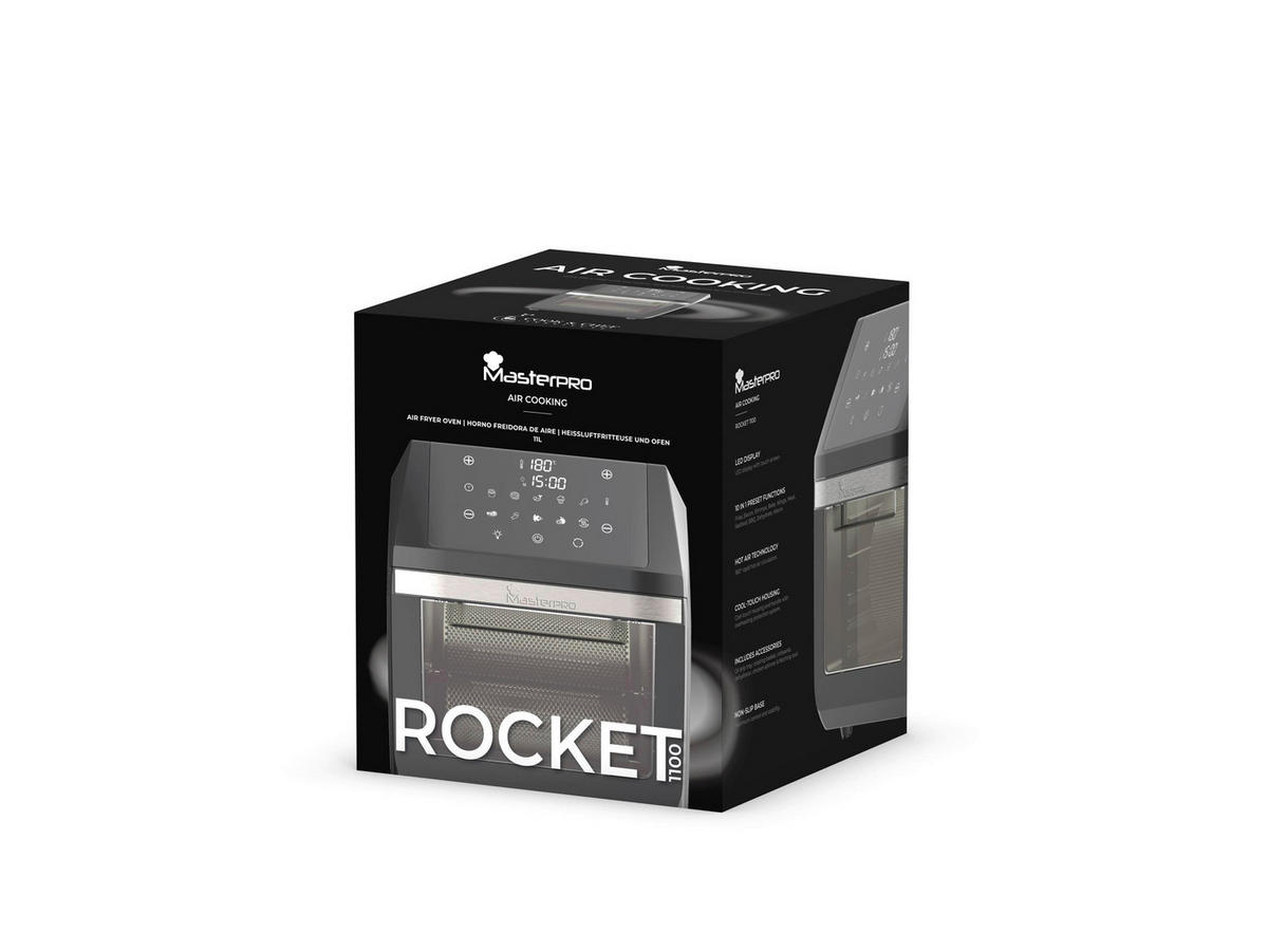 MASTERPRO Heißluftfritteuse ROCKET 1100 - schwarz - MASTERPRO