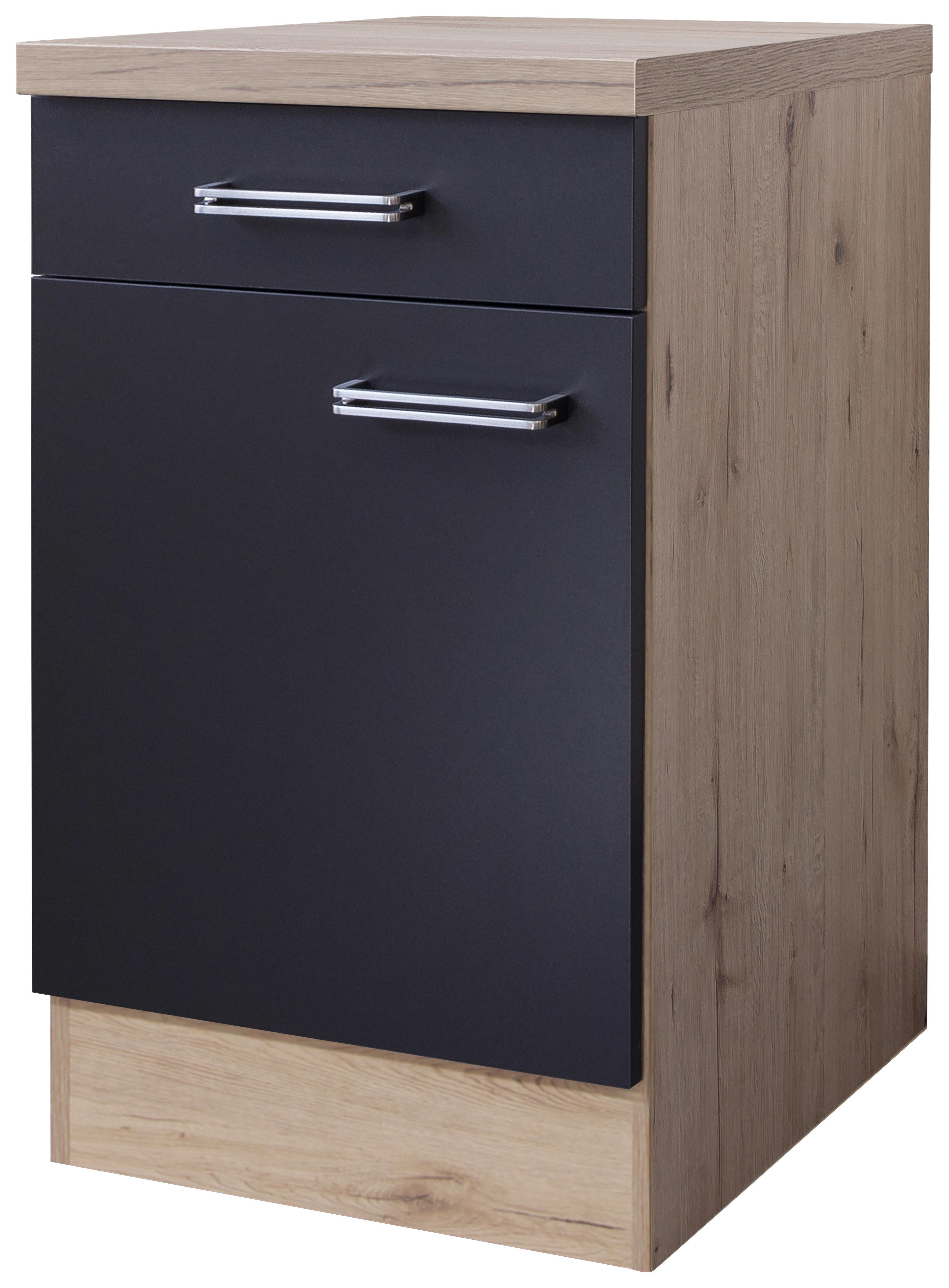 Unterschrank Elva anthrazit B/H/T: ca. 50x86x60 cm Elva - Eiche/anthrazit (50,00/86,00/60,00cm) - Flex-Well