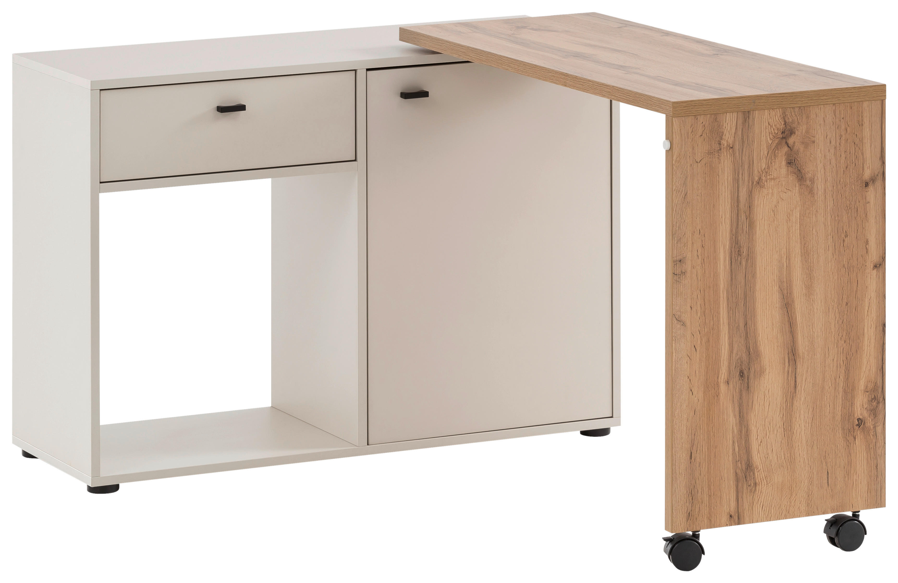 Schreibtisch Tiny working creme beige Eiche Landhaus Nachbildung B/H/T: ca. 104,6x75,3x39 cm