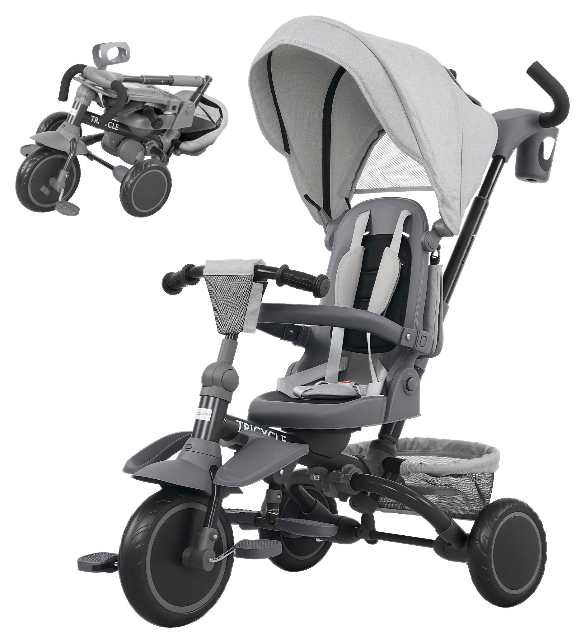 AIYAPLAY Kinderdreirad grau B/H/L: ca. 52x98x111,5 cm Kinderdreirad - grau (111,50/52,00/98,00cm) - AIYAPLAY