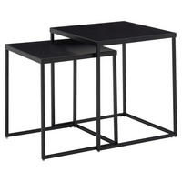 Beistelltisch 2er-Set. schwarz Stahl B/H/T: ca. 40x45x40 cm 2er-Set. - schwarz (40,00/45,00/40,00cm) - Wohnling