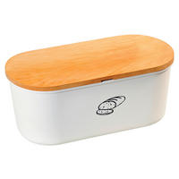 Kesper Brotkasten mit Schneidbrett weiß Holz B/H/L: ca. 18x14x33,5 cm Brotkasten_m.Schneidbrett - weiß/natur (33,50/18,00/14,00cm) - Kesper