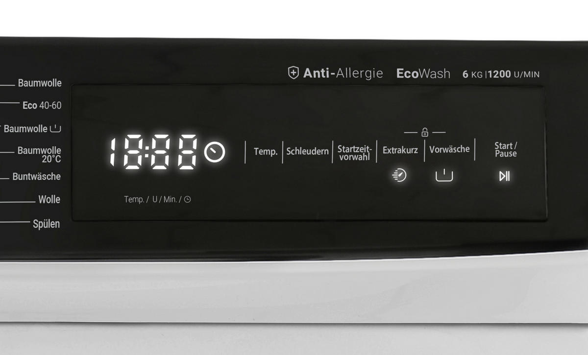 Daewoo Waschmaschine WM612T2TWB0DE weiß B/H/T: ca. 60x85x50 cm ca. 6 kg Waschmaschine WM612T2TWB0DE - weiß (60,00/85,00/50,00cm) - Daewoo