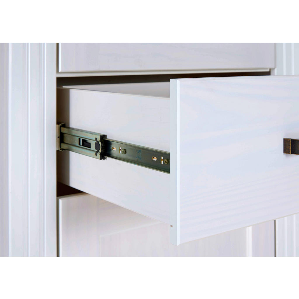 Thumbnail - Säulenvitrine Maluno weiß lackiert Holz B/H/L: ca. 41x193,1x68 cm