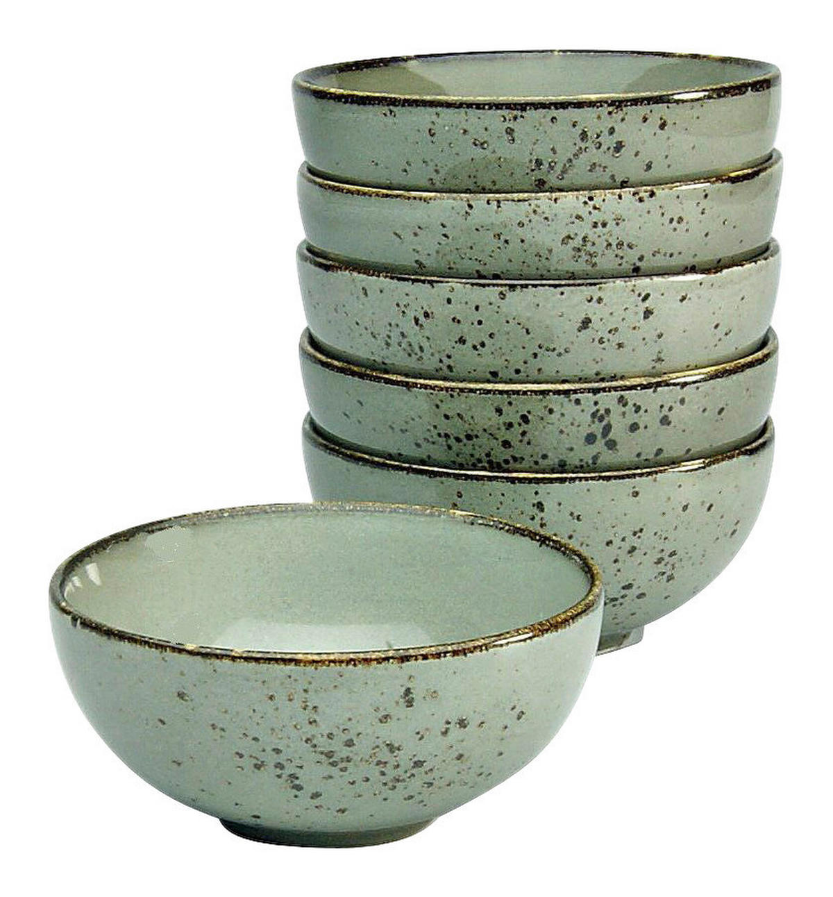 CreaTable Schalen-Set NATURE COLLECTION grau Steinzeug D: ca. 11,5 cm NATURE COLLECTION - grau (11,50cm) - CreaTable