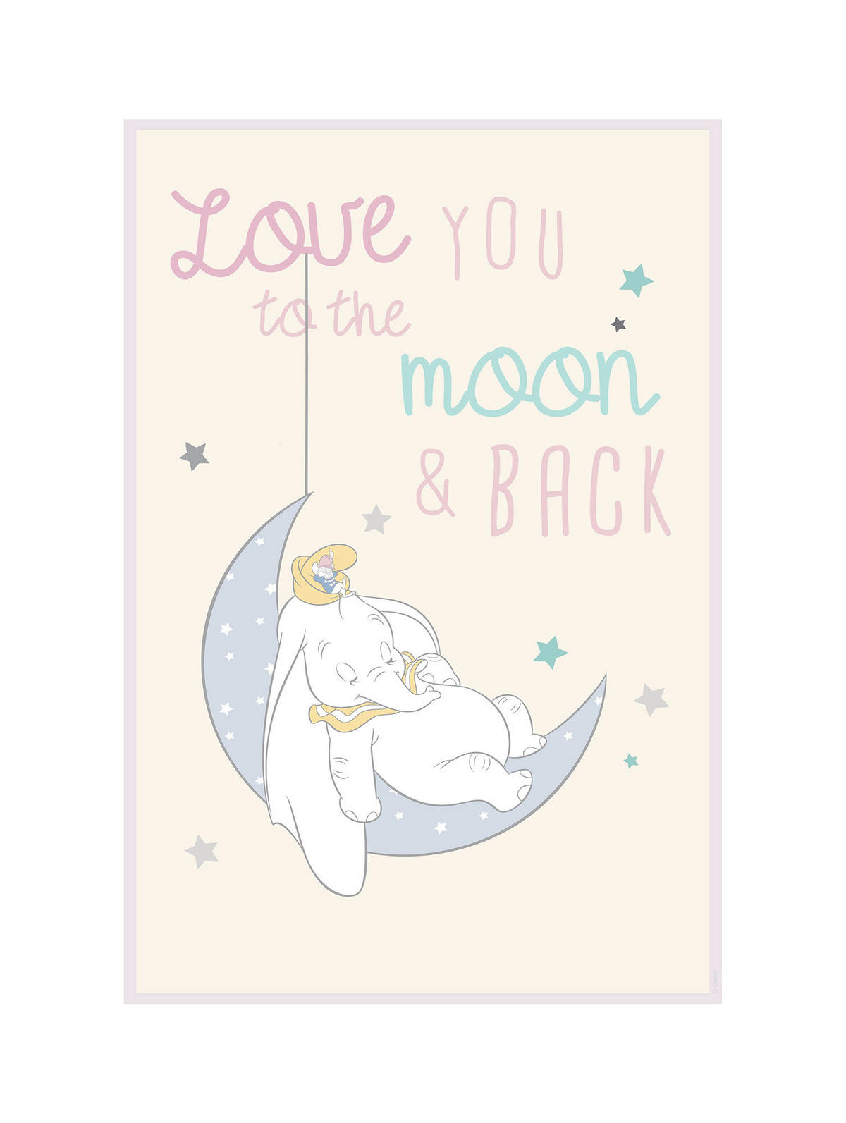 Komar Poster Dumbo Moon Disney B/L: ca. 30x40 cm Dumbo Moon - (30,00/40,00cm) - Komar
