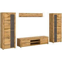 Wohnwand Jam Eiche Wotan Nachbildung B/H/T: ca. 310x159x35 cm Jam - Eiche (310,00/159,00/35,00cm) - xonox.home