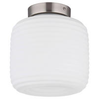 GLOBO Deckenleuchte nickel matt Opal Glas Metall H/D: ca. 21x20 cm 1 Brennstellen Kaldora - nickel matt/Opal (20,00/21,00cm) - GLOBO