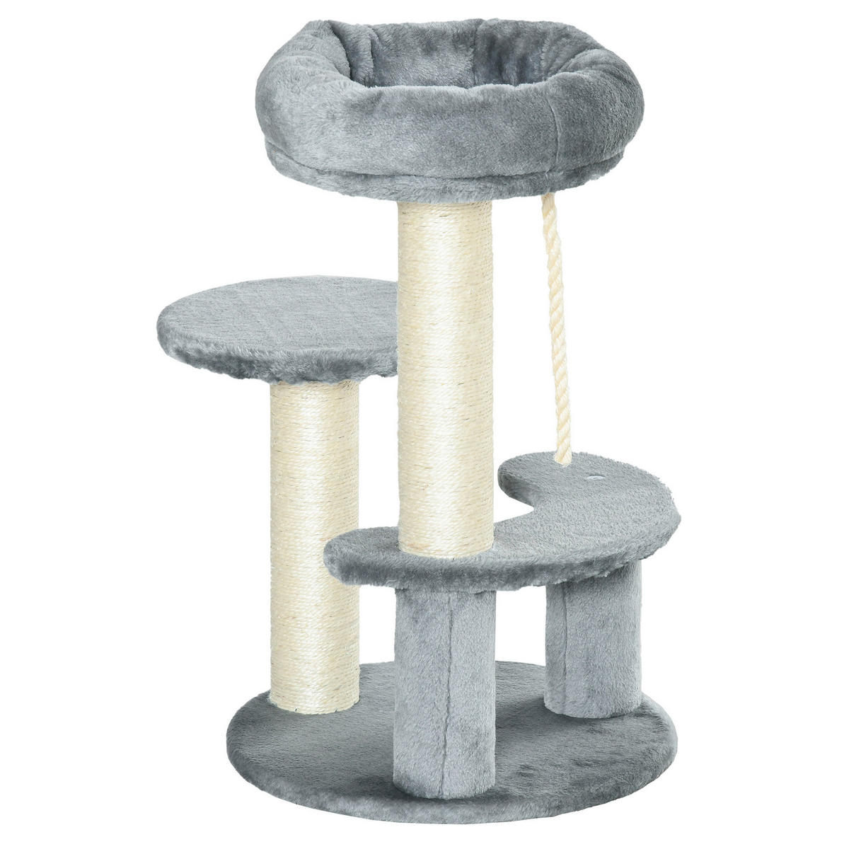 PawHut Katzen-Zubehör grau Polypropylen B/H/L: ca. 40x40x65 cm Katzenbaum - grau (65,00/40,00/40,00cm) - PawHut