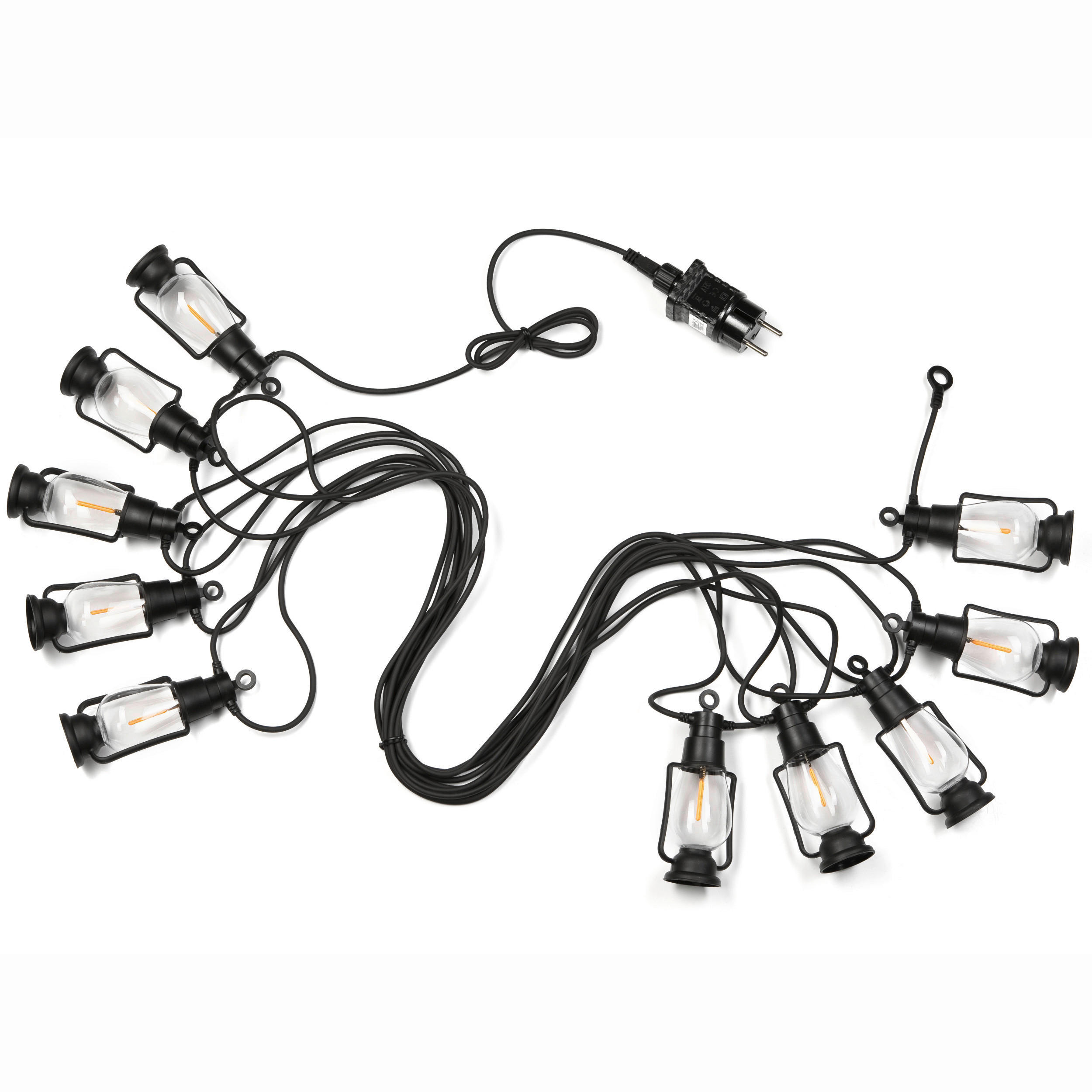 Outdoor-Lichterkette schwarz B/L: ca. 2x1000 cm GARLAND - schwarz (2,00/1000,00cm) - Lamkur