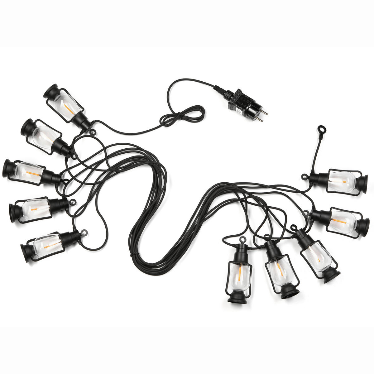 Outdoor-Lichterkette schwarz B/L: ca. 2x1000 cm GARLAND - schwarz (2,00/1000,00cm) - Lamkur