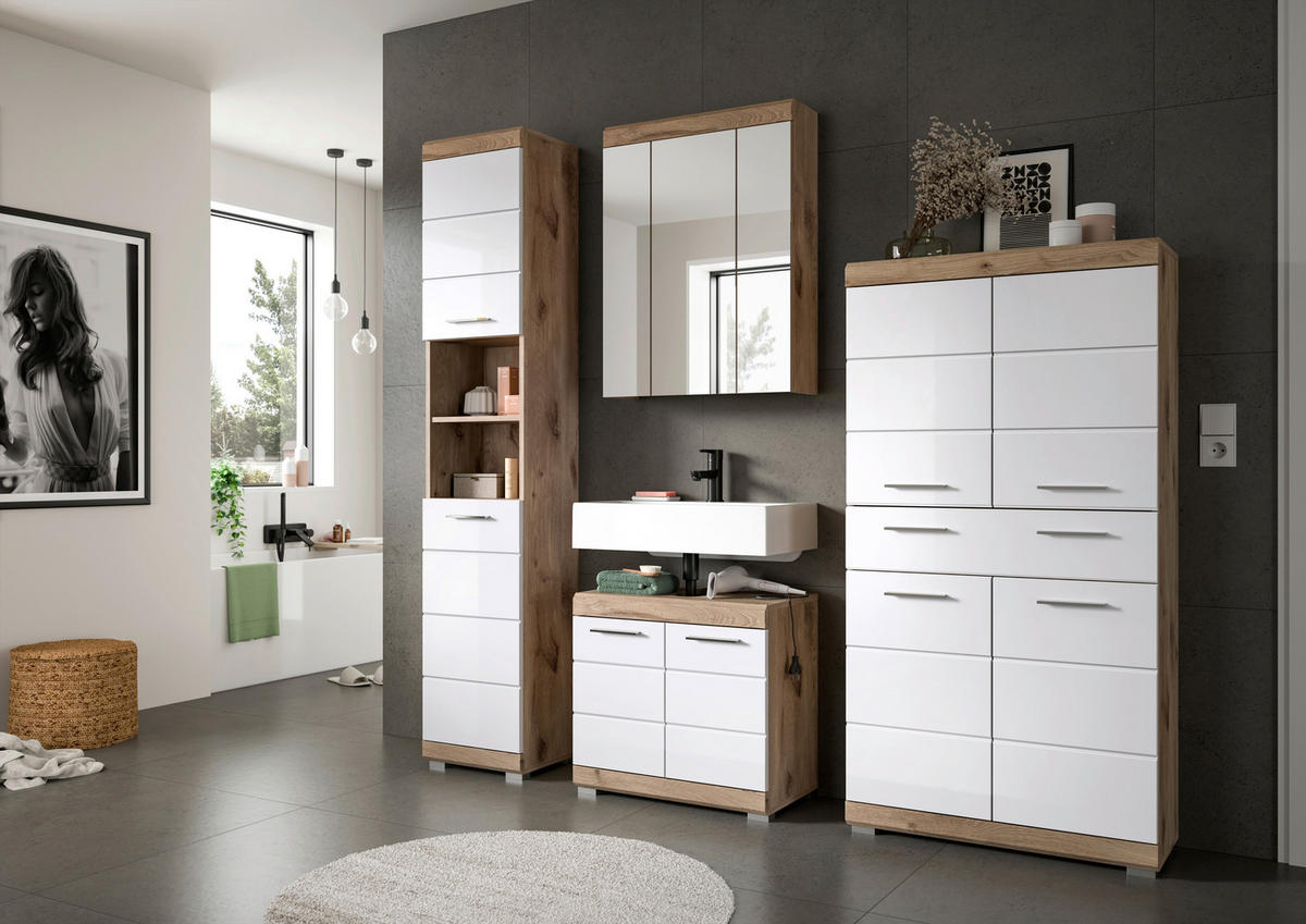 Spiegelschrank Wave Nachbildung B/H/T: ca. 60x79x18 cm Wave - (60,00/79,00/18,00cm)