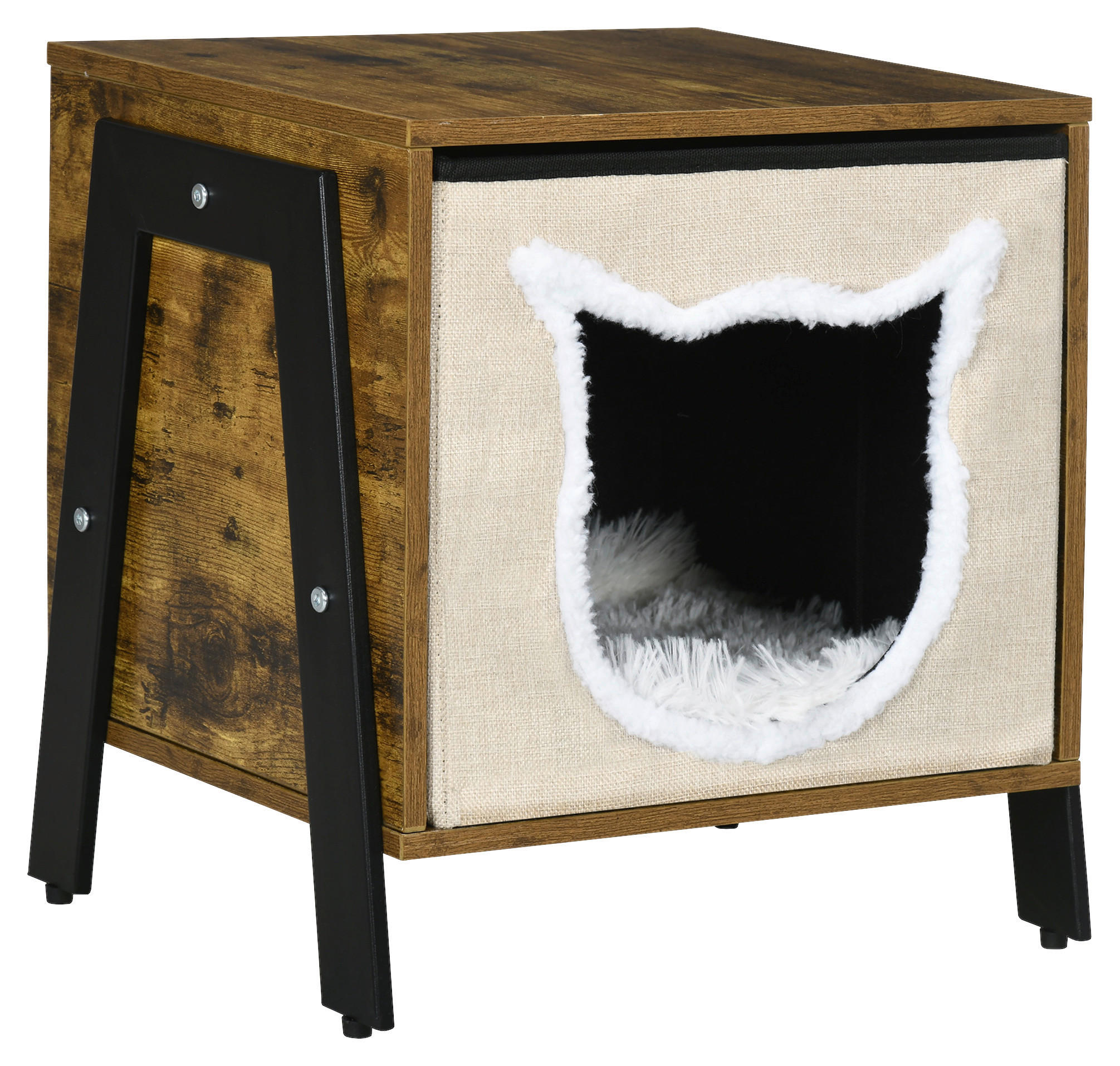 PawHut Katzen-Zubehör braun Edelstahl B/H/L: ca. 34x41x43,5 cm günstig online kaufen