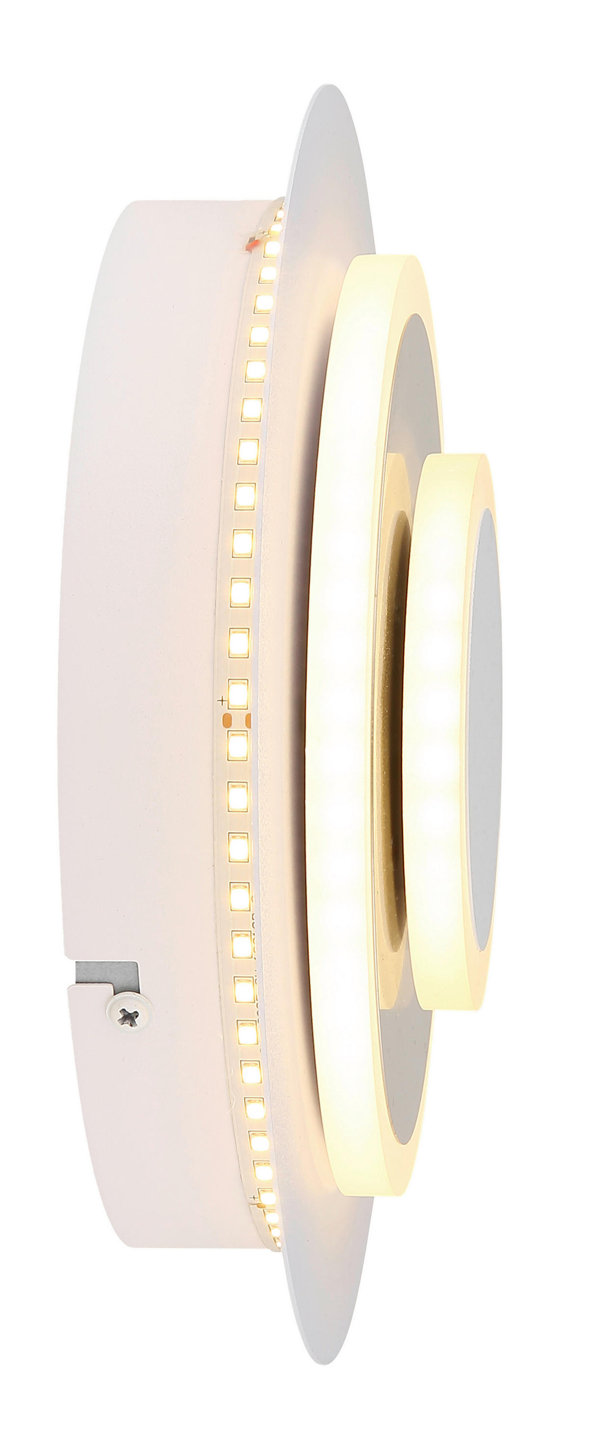 GLOBO Wandleuchte weiß nickel Metall B/H/L: ca. 7,5x25x25 cm Wandleuchte-Odonell - nickel/weiß (25,00/7,50/25,00cm) - GLOBO