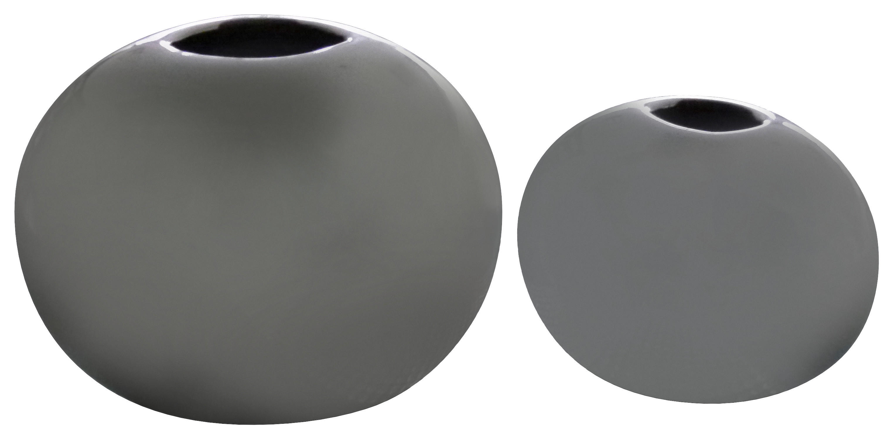 Glas-Art Vase silber Keramik Vase_Oval - silber - Glas-Art