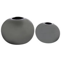 Glas-Art Vase silber Keramik Vase_Oval - silber - Glas-Art