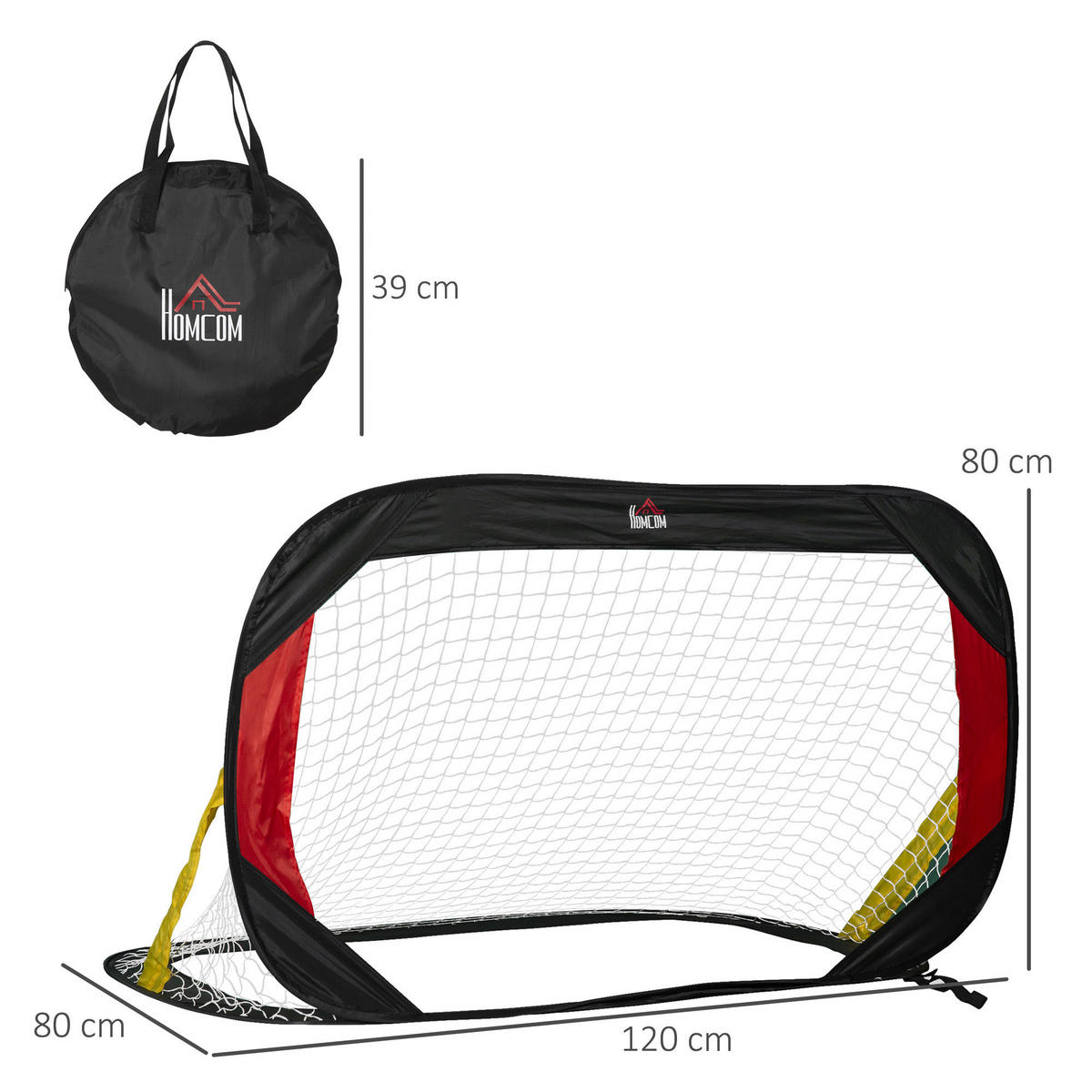 HOMCOM Fußballtor bunt B/H/L: ca. 80x80x120 cm Fußballtor - bunt (120,00/80,00/80,00cm) - HOMCOM