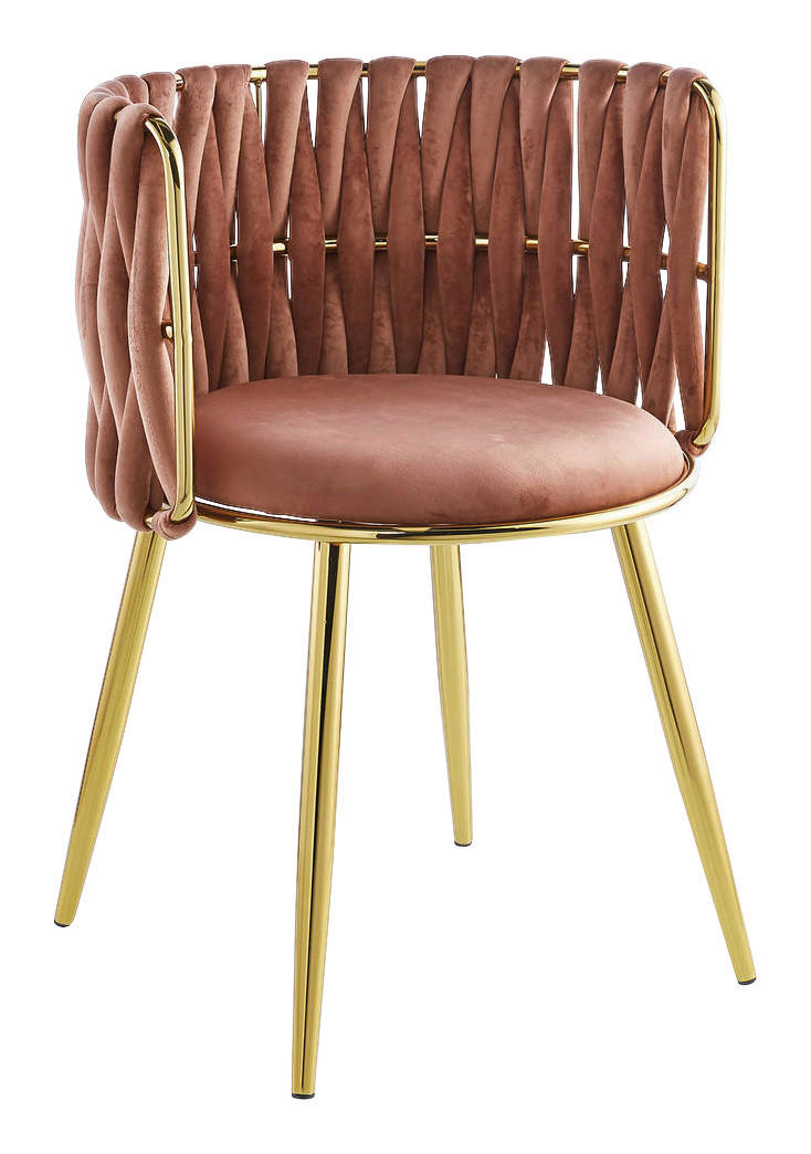 Stuhl Milla 100 2er-Set altrosa Microfaser B/H/T: ca. 57x80x53 cm Milla 100 2er-Set - gold/altrosa (57,00/80,00/53,00cm) - 360 Living