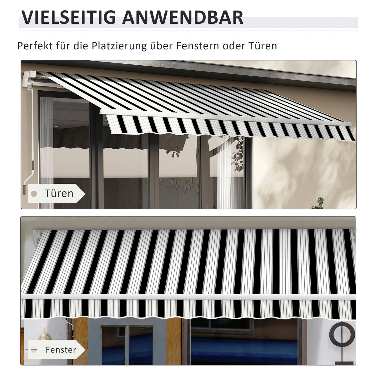 Gelenkmarkise weiß B/L: ca. 245x395 cm Gelenkmarkise - blau/weiß (245,00/395,00cm) - Outsunny