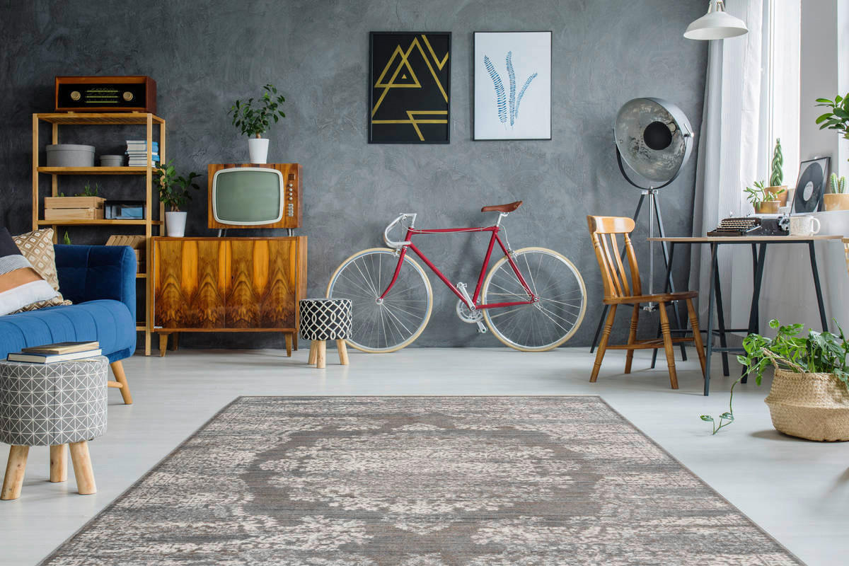 360Living Teppich Baroque anthrazit B/L: ca. 80x150 cm Baroque - anthrazit (80,00/150,00cm) - 360Living