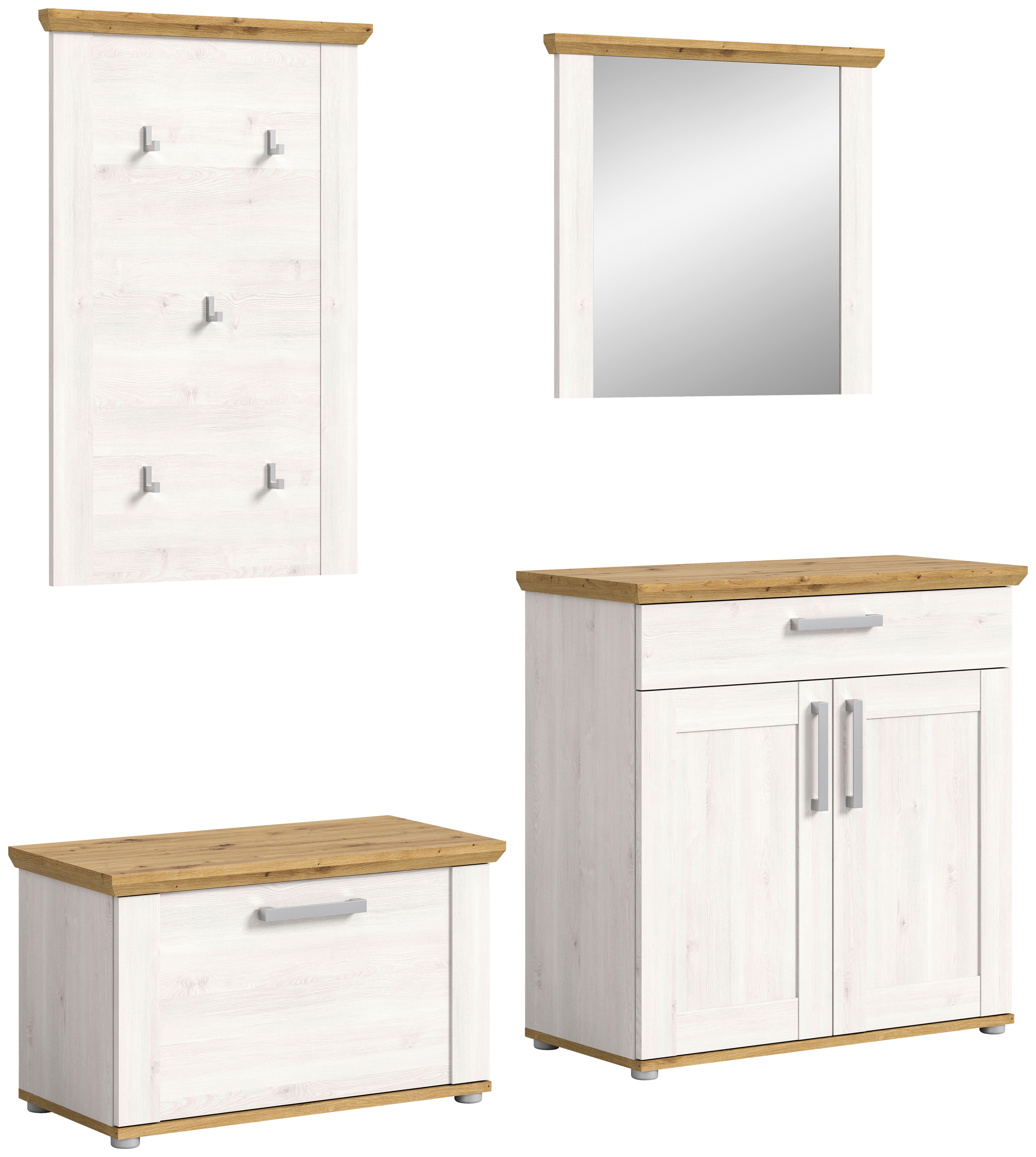 Garderobe Verona Sibiu Lärche Nachbildung Eiche Artisan Nachbildung B/H/T: ca. 183x194x37 cm Verona - Eiche (183,00/194,00/37,00cm) - xonox.home
