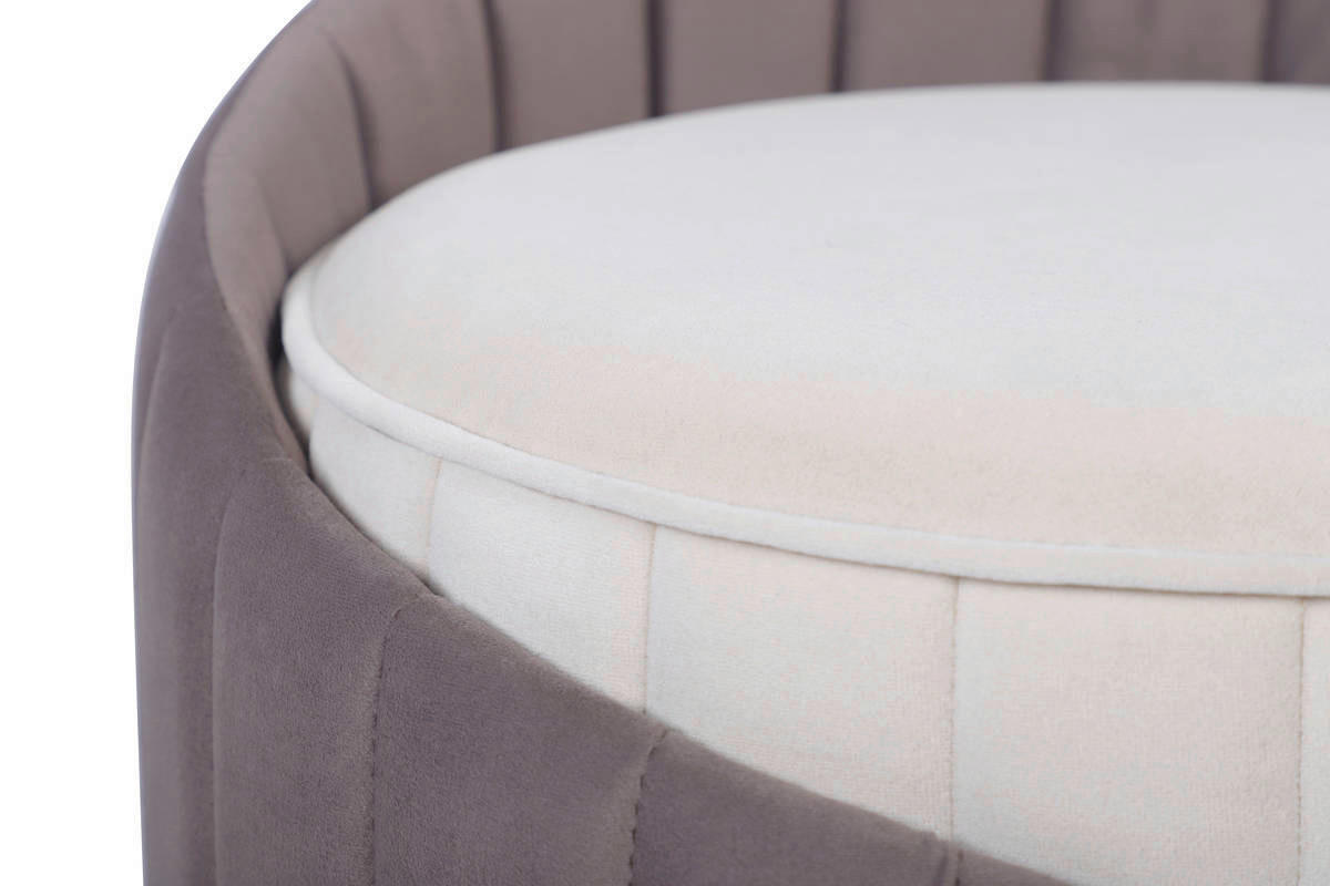 360 Living Hocker Corvin 100 elfenbein taupe Samtoptik H/D: ca. 45x40 cm Corvin 100 - taupe/elfenbein (40,00/45,00cm) - 360 Living