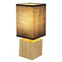 GLOBO Tischleuchte natur Holz B/H/T: ca. 12x30x12 cm E27 1 Brennstellen VALENTINO - natur (12,00/30,00/12,00cm) - GLOBO