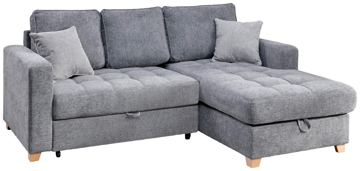 Funktionsecke Split grau Microfaser B/H/T: ca. 224x91x168 cm Split - Eiche/grau (224,00/91,00/168,00cm)
